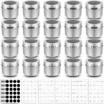 Bekith 20 Pack Magnetic Spice Jars, Magnetic Spice Containers for Refrigerator, Seasoning Tins with Clear Top Lid, 240 PVC Spice Label Set - Image 2
