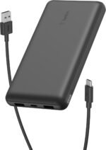 Belkin Portable Charger, USB-C Power Bank 20000 mAh w/ 2 USB-A Ports, 15W w/ Type-A to Type-C Cable - iPhone 17, Air, Pro, Pro Max, AirPods, Apple Watch, Samsung Galaxy S25, Google Pixel 10 - Black - Image 2