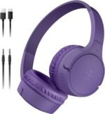 Belkin SoundForm Mini - Wireless Bluetooth Kids Headphones, 30H Battery, 85dB Safe Volume Limit, Built-in Microphone - Toddler On-Ear Earphones for iPhone, iPad, Fire Tablet, Ideal for School - Purple - Image 2