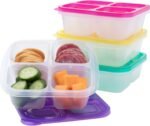 Bentgo Easyboxes 4-Compartment Snack Containers - 8-Piece Set with 4 Trays & 4 Custom-Fit Lids to Seal in Freshness - Reusable Food Storage & Meal Prep Bento BPA-Free Containers (Brights) - Image 2