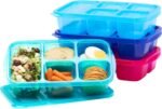 Bentgo Easyboxes - Reusable 5-Compartment Food Containers, Stackable 8-Piece Set, 4 Trays & 4 Lids, BPA-Free Food Storage for Meal Prep, School, & Work; Lunch Boxes w/Patented Design (Jewel Brights) - Image 2