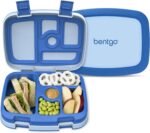 Bentgo Kids Bento-Style 5-Compartment Leak-Proof Lunch Box - Ideal Portion Sizes for Ages 3 to 7 - Durable, Drop-Proof, Dishwasher Safe, PFAS & BPA-Free & Made with Food-Safe Materials (Blue) - Image 2