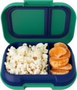 Bentgo Kids Snack - 2 Compartment Leak-Proof Bento Box Container for Snacks and Small Meals, Easy-Open Latch, Dishwasher Safe, BPA-Free for School, Daycare, & Sports - Ideal for Ages 3+ (Green/Navy) - Image 2
