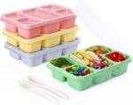 Bento Box Adult Lunch Containers 4 Pack, 5 Compartment Reusable Lunchable Containers for Kids, Stackable Snack Box With XXL Space for Sandwiches,Meal Prep for School Travel - Image 2