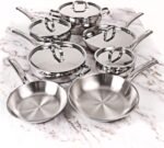 BergHOFF Belly Shape 18/10 Stainless Steel 12Pc Cookware Set, Metal Lids, Fast, Evenly Heat, Induction Cooktop Ready - Image 2