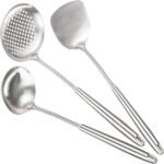 Berglander Wok Spatula Set, Stainless Steel Kitchen Cooking Utensils - 17" Wok Tools: Spatula, Ladle, Skimmer - Image 2
