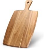 Best Acacia Wood Cutting Board with Handle Wooden Charcuterie Board Kitchen Chopping Boards for Bread Meat Cutting boards Fruit Cheese Serving Board Butcher Block Carving Board, 17" x 10" - Image 2