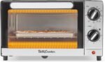Betty Crocker 9L Toaster Oven, 2-Slice Toaster with Chrome Plated Front, Stainless Steel Handle, Bake, Broil & Toast Functions, Easy Control Dials, Includes Baking Pan & Rack, BC-5665B, Black/Silver - Image 2