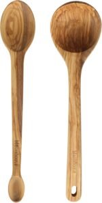 Bloomhouse - Two Time Oprah's Favorite Things Winner - Italian Olive Wood 2-Piece Kitchen Utensil Set – Extra-Large 14-Inch Ladle and Tasting Spoon, Durable Wooden Cooking Tools - Image 2