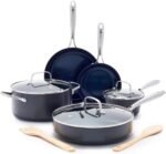 Blue Diamond Cookware Hard Anodized Ceramic Nonstick, 10 Piece Cookware Pots and Pans Set, Non-Toxic PFAS-Free, Dishwasher and Oven Safe, Durable, Even Heating, Metal Utensil Safe, Gray - Image 2