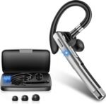Bluetooth Earpiece V6.1,Wireless Handsfree Headset with Mic,CVC8.0 Noise Cancelling Headset,100 Hrs Talk Time Driving Headset for Android, iOS,Laptop,Office,Truck Driver,Crystal Black - Image 2
