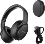 Bluetooth Headphones Over Ear, 40 Hours Playtime Wireless Headphones with Microphone,5.3 Bluetooth, HiFi Stereo Foldable Lightweight Headset, for Travel Work Cellphone(Black) - Image 2