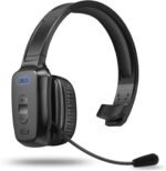 Bluetooth Headset, 60hrs Noise Canceling V5.2 Over Head Headphones, Single Ear Trucker Wireless Headset with Mic, Mute Button, Multipoint, for Phones PC Computer Truck Driver Office Work - Black - Image 2