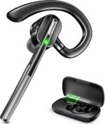 Bluetooth Headset V5.1, Wireless Headset with Battery Display Charging Case, Bluetooth Earpiece with Noise Canceling Mic for Driving, Office, Business, Compatible with Cell Phone and PC - Image 2