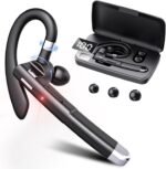 Bluetooth Headset V5.4, 100Hrs Talk Time Dual Noise Cancellation Wireless Earpiece Hands Free Headphones with 500mAh Charging Case, Built-in Mic & Mute Button 270° Rotatable for Business/Driving - Image 2