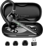 Bluetooth Headset V5.4, Bluetooth Earpiece with 500mAh Charging Case, 50H Talk Time Wireless Headset with Mic for Computer Cell Phones, Hands Free Noise Canceling Headphones for Work Trucker - Image 2