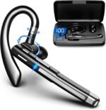 Bluetooth Headset V6.1,100 Hrs Talk Time Single-Ear Earbud,CVC8.0 Noise Cancelling Earpiece,Wireless Headset with Mic for Work,Driving Headphone for Android,iOS,Laptop,Office,Truck Driver - Image 2