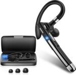 Bluetooth Headset V6.1,100Hrs Talk Time Wireless Earpiece with Mic for Work,CVC8.0 Noise Cancelling Wireless Earbud, Business Earbud with 500 mAh Charging Case for Trucker/Home/Office Work - Image 2
