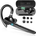 Bluetooth Headset, Wireless Bluetooth 5.3 Earpiece, 90Hrs Hands Free Headset with APTX HD Audio & Mute Button, Dual Noise Cancelling Mics, Single-Ear Headphone for Trucker/Business/Office/Gym - Image 2