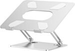 BoYata Laptop Stand, Adjustable Multi-Angle Laptop Holder, Compatible for Laptops up to 17 inches, Sturdy Aluminum & Silicone, Silver - Image 2