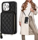Bocasal Crossbody Wallet Case for iPhone 15 Pro Max, RFID Blocking PU Leather Zipper Handbag Purse Flip Cover, Kickstand Folio Case with Card Slots Holder Wrist Strap Lanyard 5G 6.7 Inch (Black) - Image 2
