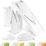 Börner Mandoline Slicer V1 (Professional Set) • V-Slicer with 4 Inserts, Fruit Holder, Docking Station, Box • Adjustable Vegetable Slicer • Cuts into Slices, Strips & Dices • Color: White - Image 2