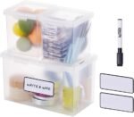 Bostitch Konnect Storage Containers with Lids, Organizer, Clear Plastic Box, Stackable Nesting Bins, 3-Piece Bundle, 1 Large, 2 Medium - Image 2