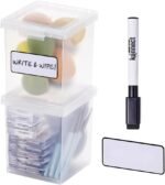 Bostitch Konnect Storage Containers with Lids, Organizer, Clear Plastic Box, Stackable Nesting Bins, Medium, 2 Pack - Image 2