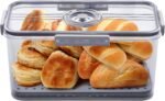 Bread Box for Homemade Bread Boxes for Kitchen Counter Airtight, Time Recording Bread Storage Container with Lid, Bread Containers Storage Airtight Loaf Bread Keeper, Grey - Image 2