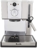 Breville ESP8XL Cafe Roma Stainless Espresso Maker, 9x9x12, Silver - Image 2