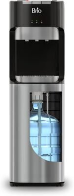 Brio Bottom Loading Water Cooler Dispenser for 5 Gallon Bottles - 3 Temperatures with Hot, Room & Cold Spouts, Child Safety Lock, LED Display with Empty Bottle Alert, Stainless Steel - Image 2
