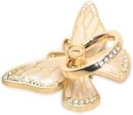 Butterfly Cell Phone Ring Grip Holder, 360 Degrees Rotation Phone Ring Grip Stand, Metal Finger Kickstand Compatible with iPhone, Samsung Galaxy, Android Phone - Image 2