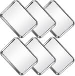 CACOLES Stainless Steel Baking Sheet Pan Set of 6, Cookie Sheet Metal Baking Pan Oven Tray, Cooking Baking Sheet for Toaster Oven, Easy Clean, Dishwasher Safe, 9 x 7 x 1 Inch - Image 2