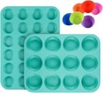 CAKETIME Silicone Muffin Pan Cupcake Pan Set - Mini 24 Cups and Regular 12 Cups Muffin Tin, Nonstick Food Grade Molds with 12 Baking Cups - Image 2