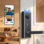 CAMCAMP Smart Lock with Camera & Doorbell, Keyless Entry Door Lock with Handle, Built-in WiFi Camera Deadbolt Lock for Front Door, Fingerprint, Keypad Code, App Control, Auto Lock - Image 2