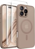 CAPRARO Magnetic Compatible with iPhone 16 Pro Case, Upgraded [Full Camera Protection] [Compatible with MagSafe] Protective Translucent Matte Women Girl Phone Case Cover, Withered Brown - Image 2