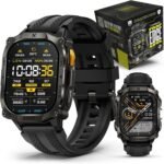 CARBINOX Edge Smart Watch Rugged, 1.96″ AMOLED, Stainless Steel, IP69K/5ATM Fitness trackers, Dual-Band GNSS, 500mAh, Bluetooth Calls, Smart Watch for Android Phones iOS (Black) - Image 2