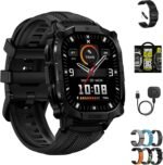 CARBINOX Edge Smart Watch Ultimate Pack 1.96″ AMOLED, Stainless Steel, IP69K/5ATM Fitness trackers, Dual-Band GNSS, 500mAh, Bluetooth Calls, Smart Watch for Android Phones iOS (Black) - Image 2