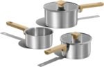 CAROTE 1.6QT & 3QT Sainless Steel Saucepan with Lids and 1QT Saucepan without Lid Pot Set,3-ply Base, Non-Toxic, Induction Cookware Set, Small Kitchen Pots, Tempered Glass Lids - Image 2