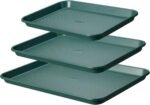 CAROTE 3-Piece Baking Pan Set - Bakeware Set, Baking Sheet Set Including 13 Inch 15 Inch 17 Inch Sheet Pan, Cookie Sheet for Baking, Deep Olive Green - Image 2
