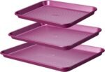 CAROTE 3-Piece Baking Pan Set - Bakeware Set, Baking Sheet Set Including 13 Inch 15 Inch 17 Inch Sheet Pan, Cookie Sheet for Baking, Royal Violet - Image 2