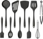 CAROTE Kitchen Utensil Set for Nonstick Cookware - 446°F Heat Resistant Silicone Cooking Utensils Set 10pcs, Dark Grey, Oderless Spatula, Turner - Image 2