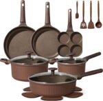 CAROTE Pots and Pans Set Non Stick, Cookware Sets Nonstick 19 pcs Kitchen Pot & Pan, Induction cookwasre Compatible with Crepe Frying Pan PFOA/PFOSFree - Image 2