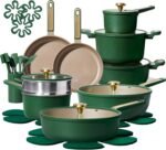 CAROTE Pots and Pans Set Non stick, Cookware Set, 31pcs NonStick Kitchen Set Induction Cookware Non-toxic Cooking Set, Green - Image 2