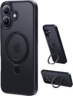 CASEKOO Ultra-Magnetic Stand for iPhone 17 Case [Military Drop Protection] [Compatible with MagSafe] Shockproof Translucent Slim Matte for iPhone 17 Case with Ring Holder 6.3 Inch, Black - Image 2