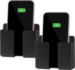 CEI&BPY 2Pcs Phone Holder Wall Mounted, Phone Stand with Self Adhesive. Phone Holder for RV Charging.Compatible with iPhone and Android (2Pack-Black) - Image 2