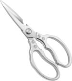 CGBE Kitchen Scissors, Multi-Purpose Kitchen Shears, Heavy Duty Dishwasher Safe Food Scissors for Chicken, Poultry, Fish, Meat & Herbs with Non-Slip Grips - Sliver - Image 2