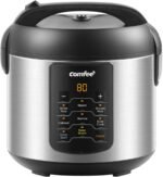 COMFEE' Compact Rice Cooker, 6-in-1 Stainless Steel Multi Cooker, Slow Cooker, Steamer, Saute, and Warmer, 2 QT, 8 Cups Cooked(4 Cups Uncooked), Brown Rice, Quinoa and Oatmeal, 6 One-Touch Programs - Image 2