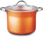 CONCORD 7 QT Copper Non Stick Stock Pot Casserole Coppe-Ramic Series Cookware (Induction Compatible) - Image 2