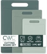 COOK WITH COLOR Non-Slip Cutting Board Set – Kitchen Essentials with Easy Grip Handle for Meat, Veggies, and Fruits, 3 Cutting Boards, Mint - Image 2
